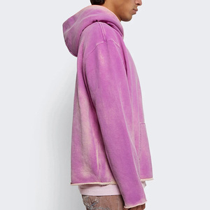 เสื้อฮู้ดดี้ผู้ชายสีพื้นแบบซันเฟด กระเป๋าเสื้อปรับแต่งโลโก้ได้ พิมพ์ลายดิจิทัล เป็นมิตรกับสิ่งแวดล้อม กันลม ใช้ได้ในฤดูหนาว ผลิตจากโพลีเอสเตอร์/คอตตอน - Product Image 5
