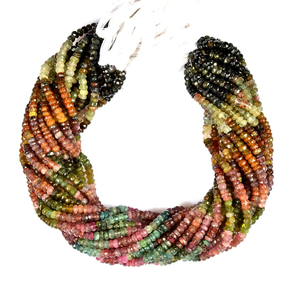 Natural <b>Tourmaline</b> Faceted Rondelle Beads for Multi Application for Jewelry Making - Product Image 3