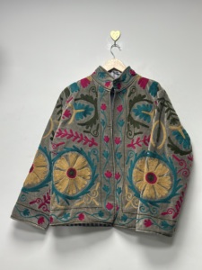 <b>Velvet</b> Bomber Jacket <b>Velvet</b> Suzani Embroidered Customizable Unisex Suzani Jacket Plus Size Reversible Breathable Winter <b>Blazer</b> - Product Image 1