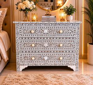 Commode artisanale en os incrusté, au design artistique unique et solution de rangement de grande capacité - Product Image 5