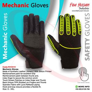 Nouveauté Gants de travail de sécurité en cuir synthétique noir très vendus pour l'extérieur Gants de mécanicien tendance en cuir au Pakistan - Product Image 5