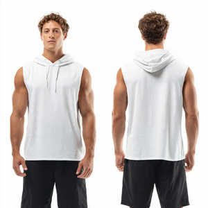 Men Summer Casual Sleeveless Hooded Gym <b>Workout</b> Fitness Sports Wear Breathable Training Running Active BASRA SPORTS <b>Hoodie</b> - Product Image 5