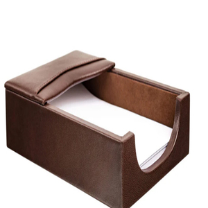ที่ใส่กระดาษโน๊ตหนังสีน้ำตาลช็อคโกแลตดีไซน์คลาสสิกที่ใส่แผ่นหนัง - Product Image 3