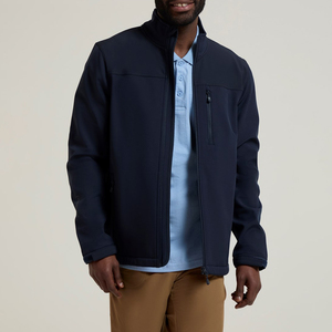 Veste polaire homme bleu marine thermosoudée, col montant, fermeture éclair, coupe-vent, décontractée, pour l'automne, coupe régulière, en polyester - Product Image 4