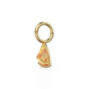 Citrine 5mm 14k Yellow <b>Solid</b> <b>Gold</b> Charm <b>Pendant</b> Bezel Jewelry Finding / November Birthstone / Trillion Cut Yellow Gemstone / - Product Image 4