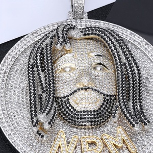 Pendentif personnalisé en argent 925 avec diamant de laboratoire pour homme, médaillon photo glacé, collier hip-hop tendance, bijoux de luxe - Product Image 5