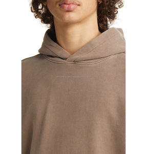 Colección de invierno para hombre, Sudadera con capucha de rizo cepillado orgánico de gran tamaño, material de poliéster/algodón para las estaciones de otoño e invierno - Product Image 3