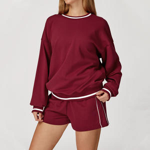 Ensemble de survêtement unisexe en molleton uni avec logo personnalisé, 2 pièces (pantalon et veste) pour l'entraînement et le jogging, vente en gros - Product Image 5