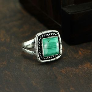 Bague ajustable en malachite verte naturelle, pierre précieuse authentique, pierre de naissance de mai - Product Image 6