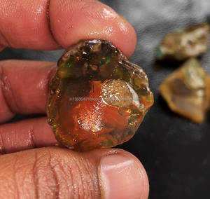 Opale naturelle Welo Fire d'Éthiopie, 29.39 x 24.11 mm, 43.02 x 37.01 mm, fantaisie, huileuse, brute, pierre précieuse de qualité, certifiée par un tiers, pour le bricolage - Product Image 3