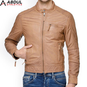 Veste d'hiver en cuir véritable pour hommes, style motard, chaude, avec fermeture éclair, coupe ajustée, décontractée, à la mode, pour la conduite en plein air et les voyages - Product Image 1