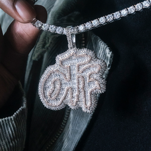 Pendentif Lettre Hip-Hop avec Pierres Moissanite, Plaqué Or Blanc sur Argent, Breloque Thème Homme, Usage Quotidien pour Hommes et Femmes, Hinduisme - Product Image 3