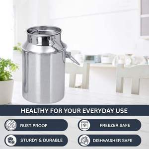 301-400ml Modern Stainless Steel Seamless Gallon Milk Can Jug Anti-Leak Liquid Storage Tight Lid Long Swivel Handle Portable - Product Image 4