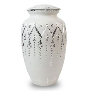 Flat Base Aluminum Urn for Human Ashes Adult Size - Stable Bottom Metal Urn - Non-Tip Standing <b>Memorial</b> <b>Vase</b> for Funeral - Product Image 1