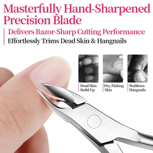 Cortauñas de Acero Inoxidable con Acabado Espejo de Alto Brillo, Cortacutículas de Precisión con Mandíbula de 1/4, Herramienta de Manicura para Eliminar Piel Muerta - Product Image 6