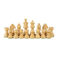 Jeu d'échecs en bois traditionnel style Staunton, brun foncé et bois naturel, hauteur du roi 3,5 pouces, ensemble complet de 32 pièces