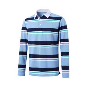 Polo de rugby unisexe à manches longues, logo brodé personnalisé, tissu en coton épais, parfait pour les vêtements d'équipe ou le streetwear, chemise de rugby - Product Image 3