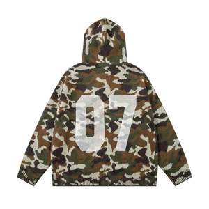 Chaqueta con Capucha Unisex de Punto con Estampado Digital de Camuflaje, 730g, Acrílico/Nailon/Poliéster, Tendencia Otoño-Invierno, Gran Venta - Product Image 5