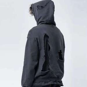 Custom Blank Vintage Distressed <b>Pullover</b> <b>Mens</b> Acid Washed Paint Splatter Sunfaded Winter Fleece Streetwear Hoodie No - Product Image 6