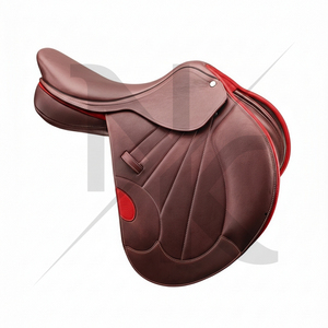 Nueva llegada: Silla de montar inglesa para salto de obstáculos, de cuero genuino con estructura de madera, cómoda y duradera. Productos de equitación inglesa de la India. - Product Image 3