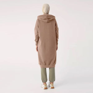 Sweat-shirt à capuche islamique maxi pour femmes, tricoté, à manches longues, modeste et personnalisé - Product Image 3