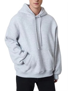 Sweat à capuche gris pour homme, 100% coton, surdimensionné, avec logo personnalisé, vente en gros, qualité supérieure et couture personnalisée - Product Image 3