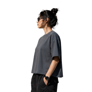 Wholesale Womens Boxy Tee Premium Heavyweight Cotton Loose Fit Short Sleeve T Shirt Custom Logo OEM ODM Private Label Apparel - Product Image 3