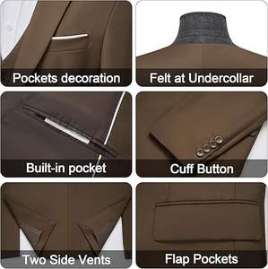 Trajes de Hombre de Primera Calidad, Corte Entallado, Modernos, Casuales, para Oficina, Formales, Pantalón, Chaqueta, Blazer, Transpirables, en Venta - Product Image 2