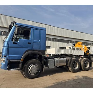 Camion tracteur poids lourd bleu 6x4, tête motrice, moteur diesel, véhicule de transport logistique commercial, modèle conduite à gauche - Product Image 5