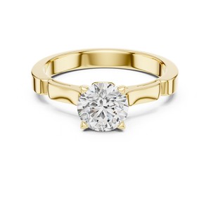 Bague de fiançailles et de mariage solitaire en diamant de laboratoire 1-3 carats, taille ronde, à quatre griffes, moderne, en or 18K/14K/10K et argent 925 - Product Image 3
