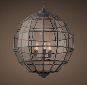 Modern Circular Indoor Hanging Lantern With Crystals And Metal Frame For Home Restaurants Bars And Hotels - Product Image 3