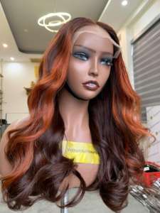 วิกผมลอนแบบมีลูกไม้ด้านหน้าใสสีดำธรรมชาติ30นิ้ววิกผมคนเวียดนาม - Product Image 3