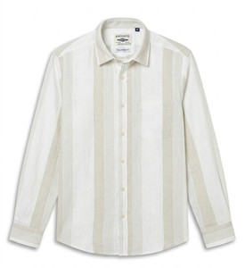 Chemise décontractée à double boutonnage en tissu écossais pour homme Enovate Logan, manches longues, col rabattu, respirante, en lin/coton, ODM, été - Product Image 1