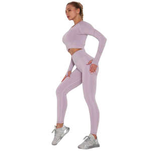Conjunto Deportivo de Dos Piezas para Mujer, de Alta Calidad, Transpirable y Sexy, para Gimnasio, Fitness y Yoga, con MOQ Bajo - Product Image 4