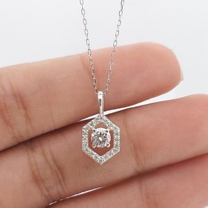 สร้อยคอทองคำขาว 14K ประดับเพชรแล็บโกรว์ 1.30 กะรัต คุณภาพ E VVS รับรองโดย IGI ดีไซน์วินเทจสุดหรูหรา ขายดีที่สุด - Product Image 1