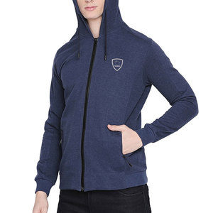 Fabricant direct fournisseur haute qualité 100% coton polaire à capuche fermeture éclair solide 3D Logo personnalisé broderie sweats à capuche hommes - Product Image 4