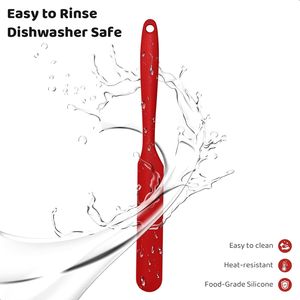 Silicone <b>Jar</b> Scraper with Long Handle <b>for</b> <b>Jam</b> Spreading Peanut Butter Kitchen Spatula <b>for</b> Baking Cake Icing Baking & Pastry Tool - Product Image 2