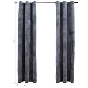 Rideaux occultants en velours anthracite 37"x84" avec anneaux, lot de 2 pièces - Product Image 5