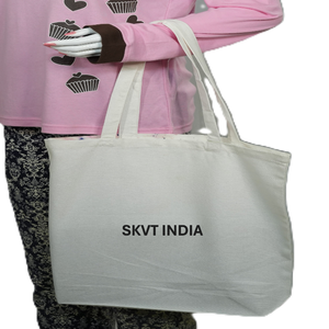 กระเป๋าผ้าแคนวาสขนาดใหญ่สำหรับผู้หญิง ทำจากผ้าฝ้ายออร์แกนิค 100% พิมพ์โลโก้ได้ เป็นมิตรกับสิ่งแวดล้อม ใช้ซ้ำได้ มีซิป เหมาะสำหรับใส่ของไปทะเล ไปเที่ยว หรือใช้ในชีวิตประจำวัน - Product Image 2