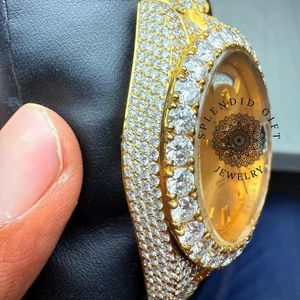 Splendid Gift Jewelry Luxury Diamond <b>Watch</b> Silver Moissanite <b>Case</b> Sapphire Crystal Dial Analog ETA Movement 10m Water Resistant - Product Image 5