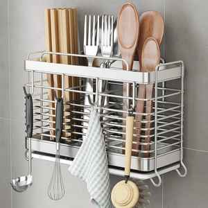 Bamboo Cutlery Holder 2 Compartment Utensil Organizer Wooden Spoon Fork Knife Storage <b>Rack</b> Kitchen Countertop Stand - Product Image 6