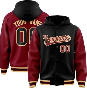 แจ็คเก็ตเบสบอลแบบ Letterman สำหรับผู้ชาย คุณภาพสูง ผลิตตามสั่ง OEM ปักลายตามต้องการ แขนยาว ป้องกันลม - Product Image 3