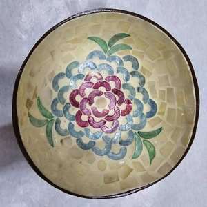 Ensaladera de coco hecha a mano con Laca ecológica Hathai, técnica de perla madre hecha a medida, vajilla a precio de fábrica de Vietnam - Product Image 2