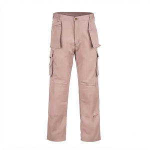 Custom Men's Outdoor <b>Cargo</b> <b>Work</b> <b>Pants</b> 100% Cotton Canvas Breathable Straight Flat Front Button Fly Mid Waist Lightweight - Product Image 2