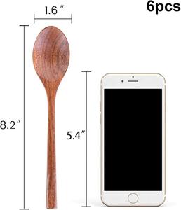 Cuchara de Té de Madera Natural, Cuchara para Café y Azúcar de Grado Alimenticio, Reutilizable, Ecológica, con Agarre Cómodo - Product Image 2