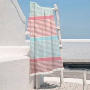 Vente en gros Inde 100% coton rayé Fouta serviette à séchage rapide écologique luxe doux qualité turc taille Logo personnalisé - Product Image 1