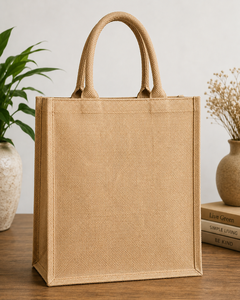Burlap Shopping <b>Bag</b> <b>Medium</b> <b>Size</b> With Inspirational Quote And Leaf Design For Groceries - Product Image 6