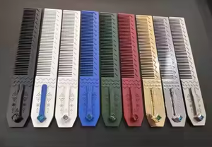Ensemble de peignes à cheveux professionnels de haute qualité en acier inoxydable avec pinces à strass colorées 4 pièces pour mélanger les couleurs des cheveux, logo personnalisé - Product Image 4