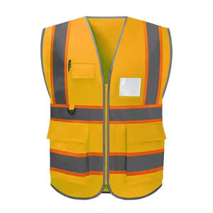 Customized High Visibility Safety Vest Security <b>Reflective</b> Breathable Corduroy V-neck Men's Unisex Autumn - Product Image 6
