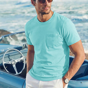 T-shirts pour hommes en mélange coton-soie de haute qualité, impression personnalisée en gros, t-shirts unis pour hommes, logo noir, jersey doux, motif uni - Product Image 4